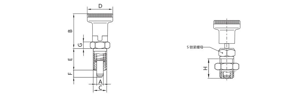 Fasteners Hardware Manufacturer M16 Carbon Steel Quick Release Push Pull Indexing Plunger Locating Pin for Wholesale